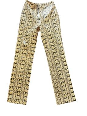 DANIELLE BERNSTEIN We Wore What  Snakeskin Print Pant High Rise Trendy Y2K Siren